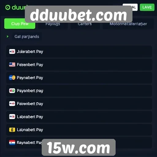 Métodos de pagamento disponíveis em dduubet.com